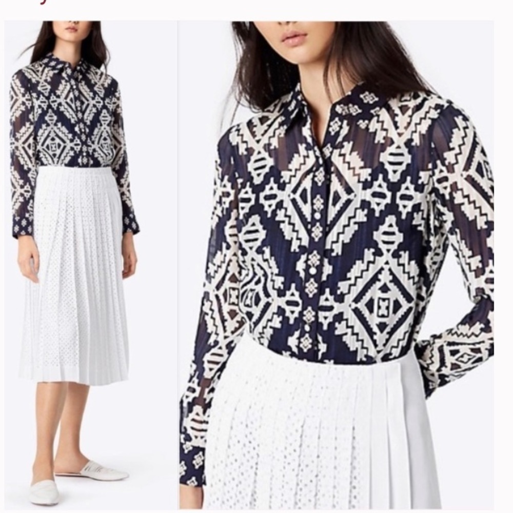 NWT Tory Burch Tate top tapestry geo size 2